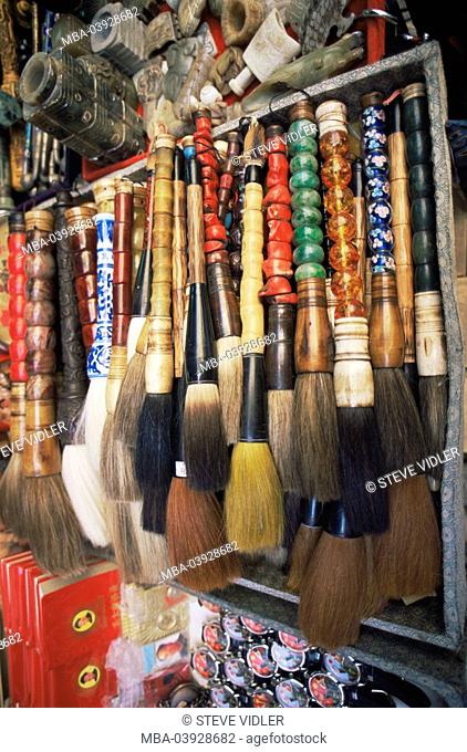 China, Hong Kong, Hollywood Road, sale, brushing, detail, Asia, East-Asia, city, city, business, display, ware, Asian, retails, economy, calligraphy