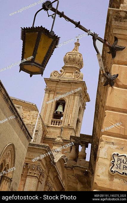 Maltese Islands, Malta, Mdina, Street & Church Belltower
