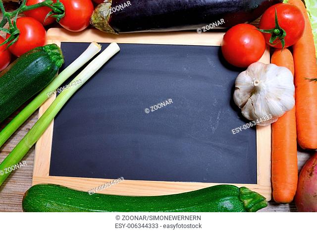 Board fresh vegetables on board