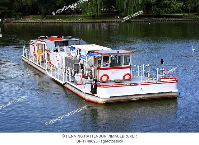 Rudolf Kloos oxygen ship on the Landwehr canal in Berlin, Germany, Europe