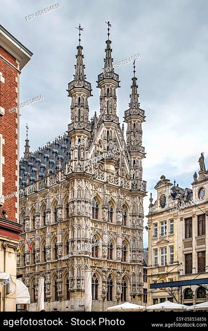 City Hall of Leuven, Belgium, is a landmark building on that city's Grote Markt (Main Market) square. Built in a Brabantine Late Gothic style between 1448 and...