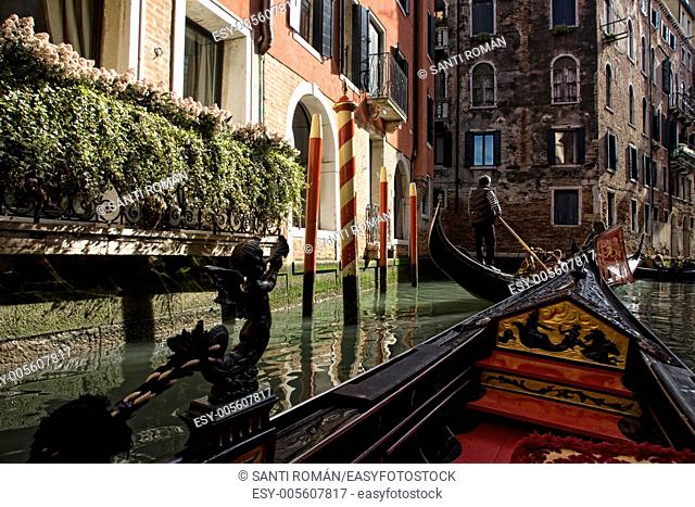 Canal, Gondola, Venice, Italy, Europe