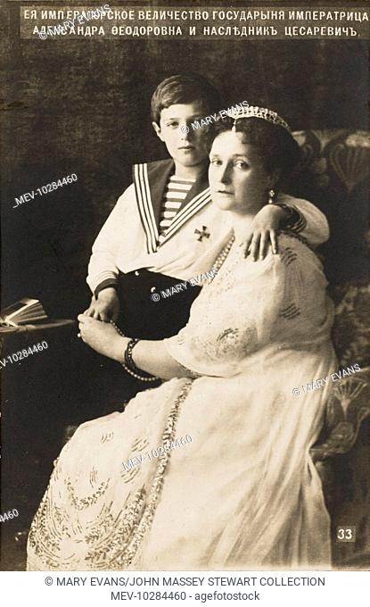 Empress Alexandra Feodorovna of Russia and her son Alexei Nikolaevich