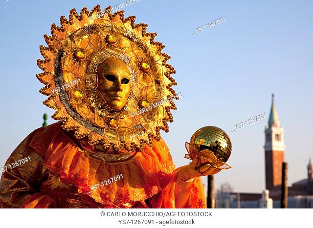 Costumes and masks during Venice Carnival, St  Mark's square, Venice, Italy