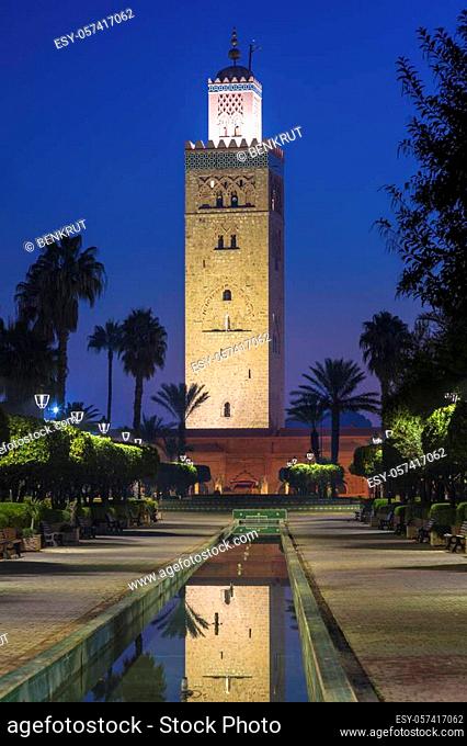 Koutoubia Mosque in Marrakesh. Marrakesh, Marrakesh-Safi, Morocco