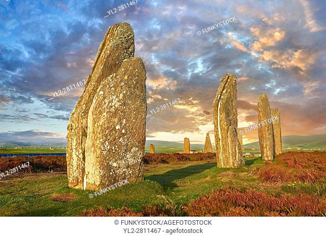 The Ring of Brodgar ( circa 2, 500 to circa 2, 000 BC) is a Neolithic henge and stone circle or henge, the largest and finest stone circles in the British Isles