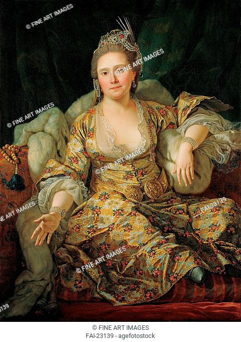 Portrait of Annette Duvivier, Comtesse de Vergennes, in Oriental Costume. Favray, Antoine de (1706-1791). Oil on canvas. Orientalism