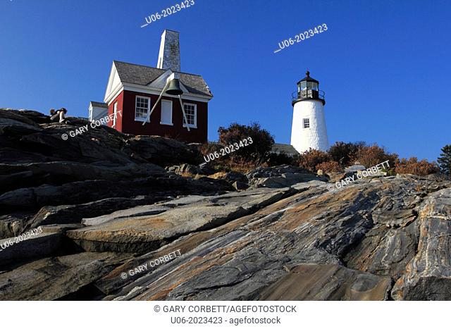 Pemaquid Point Lighthouse station at Bristol Maine USA