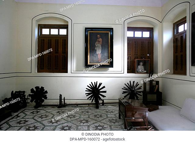 Room of Mani Bhavan where Gandhi used to sit and have meetings during his stays in Bombay now Mumbai ; Maharashtra ; India