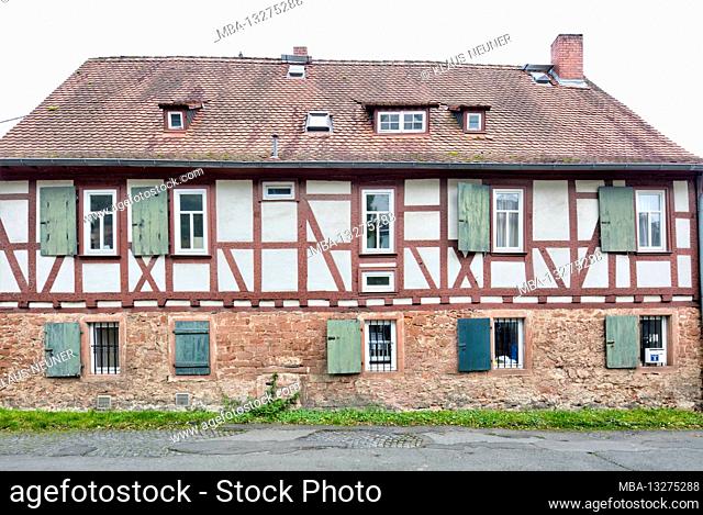Orphanage, house view, half-timbered, historic old town, old town, Büdingen, Wetteraukreis, Rhine Main area, Hessen, Germany, Europe