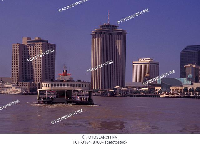 New Orleans, LA, Louisiana, Mississippi River, skyline, Canal Street Ferry