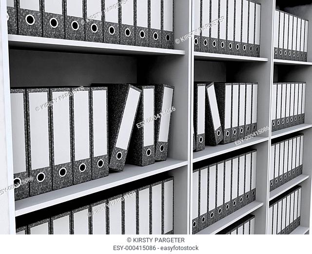 Files on bookshelves