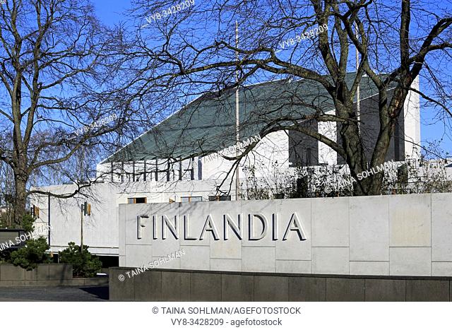 The Finlandia Hall, 1967-1971, is a congress and event venue in Helsinki, Finland. Every detail of the building is designed by architect Alvar Aalto