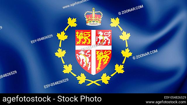3D Flag of Lieutenant Governor of Newfoundland and Labrador, Canada. 3D Illustration
