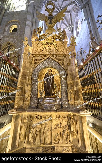 Sepulcher of Santo Domingo in the Cathedral of El Salvador, Santo Domingo de la Calzada. La Rioja, Spain, Europe