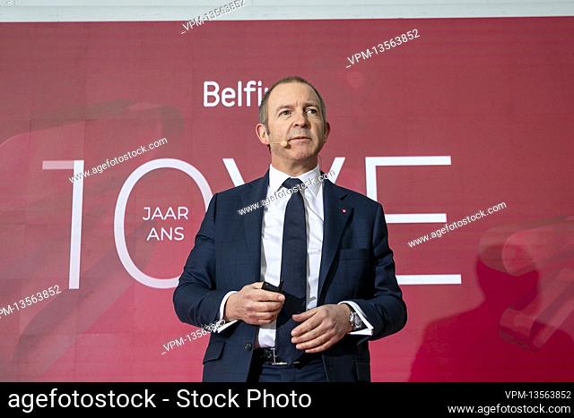 Dirk Gyselinck pictured during a press conference to present the year results of Belfius bank, Friday 25 February 2022 at the Belfius tower