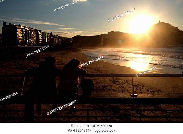 The beach Playa la Zurriola is magnificent to behold in Donostia-San Sebastián, Spain, 1 March 2017. The beach is the second largest after the Playa de La...