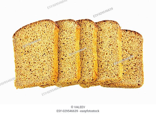 slices of bread isolated on white background