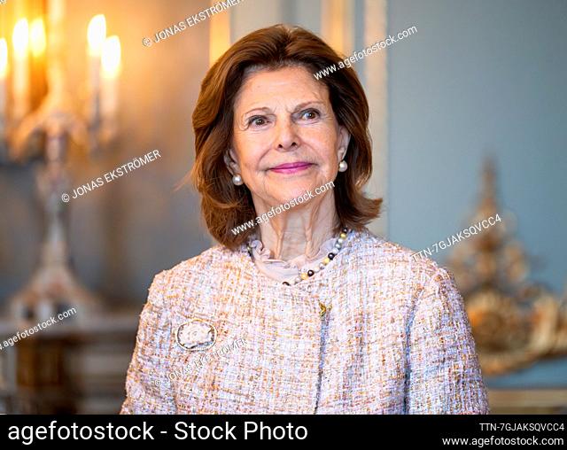STOCKHOLM 20231221 La reina Silvia de Suecia fotografió durante la recepción del jueves en el Palacio de Estocolmo con motivo del próximo 80 cumpleaños de la...