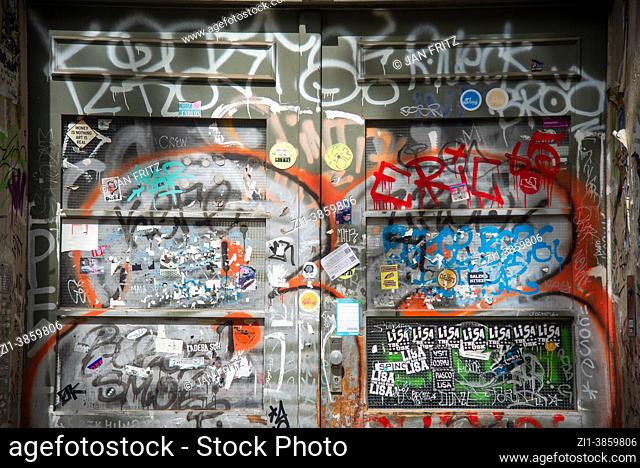 wall with graffity in Berlin, Germany