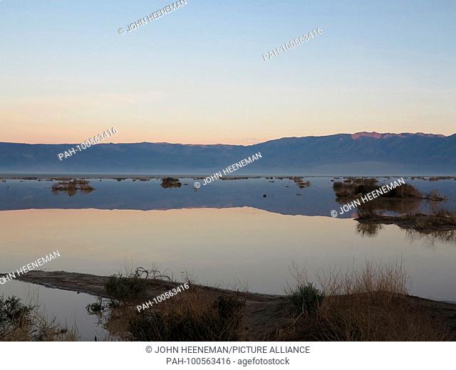 USA, California , Death Valley National Park flooded after very rare rain showers October 2015 | usage worldwide. - /California/United States of America