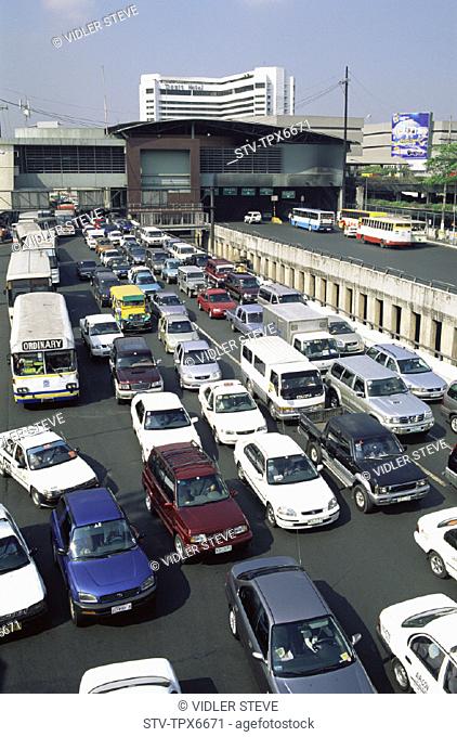 Asia, Buses, Cars, Congestion, Holiday, Landmark, Manila, Philippines, Pollution, Road, Scene, Street, Street scene, Tourism, Tr