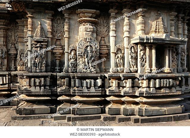 India, South India, Karnataka, Belur, View of chennakesava temple