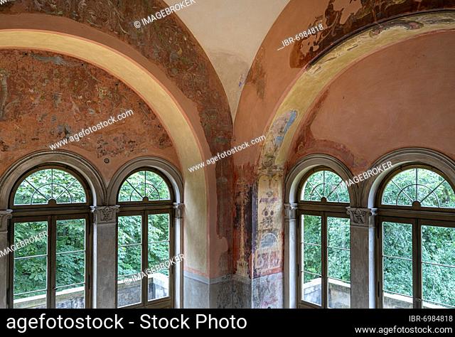 Wall painting in the fortress room of the Belvedere on the Pfingstberg in Potsdam, Potsdam, Brandenburg, Germany, Europe