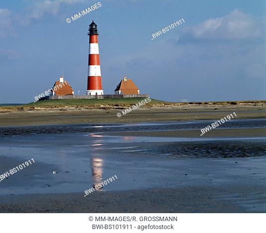 lighthouse Westerhever, Germany, Schleswig-Holstein, Westerhever