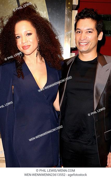 Celebrities attend the red carpet opening night of 'Motown the Musical' at Shaftesbury Theatre Featuring: Natalie Gumede, Raj Ghatak Where: London