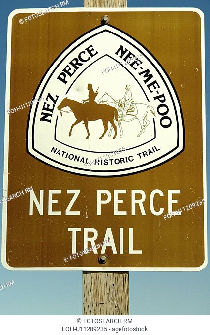 Grangeville, ID, Idaho, Camas Prairie, Nez Perce National Historic Trail, road sign