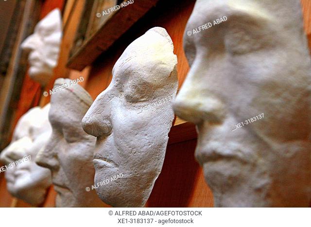 paper mache masks, festes de Gracia 2018, Barcelona, Catalonia, Spain