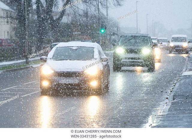 Northern Scotland is hit by snow fall and below freezing temperatures as snow arrives as far south as Montrose Featuring: Atmosphere Where: Montrose