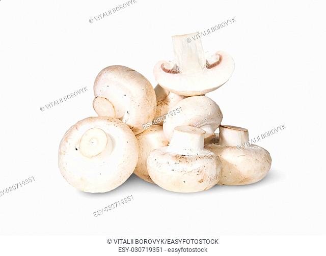 Pile Of Mushrooms And One Half Isolated On White Background