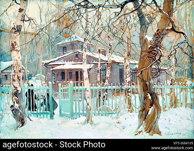 Kolesnikov Stepan Fedorovich - Winter View - Russian School - 19th Century