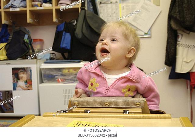 Absolutely adorable little girl with Down's Syndrome
