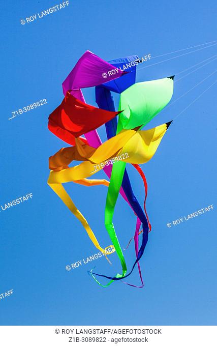 Large spiral kite flying at the 2018 Steveston Kite Festival