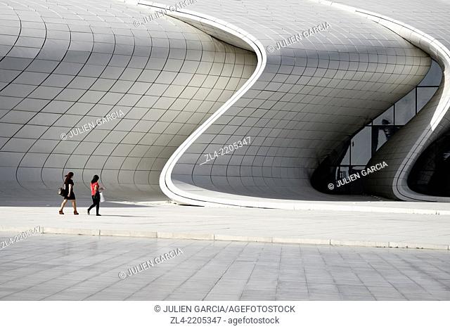 Heydar Aliyev cultural center futuristic monument designed by the architect Zaha Hadid. Azerbaijan, Baku