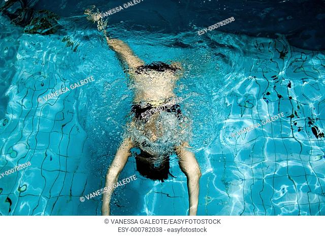 Abstract Women in the pool Underwater
