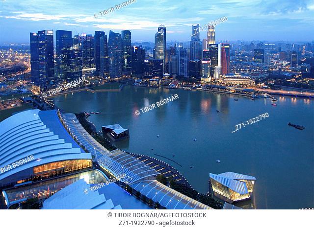 Singapore, Central Business District, skyline, Marina Bay Sands Resort