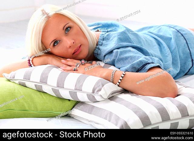 Attractive woman in bed