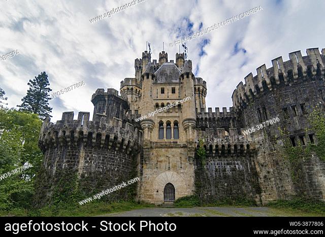 Butron Castle, Gatica, Vizcaya, Basque Country, Spain. Front of