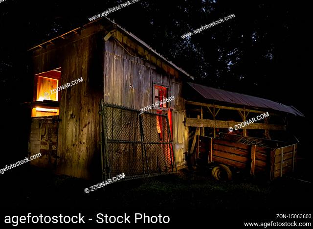 A Small Barn at an Abandoned Farm in California, USA