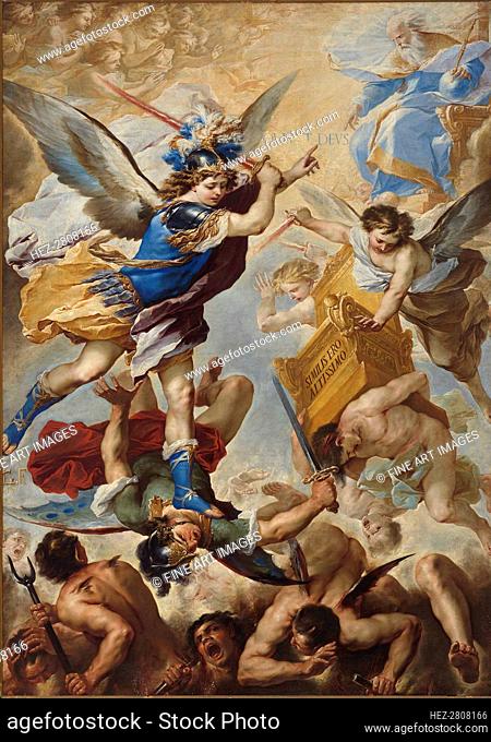 Archangel Michael defeats the rebel angels, 1657. Creator: Giordano, Luca (1632-1705)