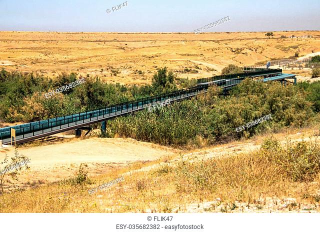 Large water pipe line in the Negev desert. Israel