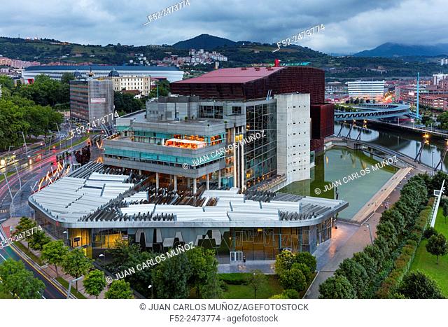 Euskalduna Palace, Nervion river, Bilbao, Bizkaia, Basque Country, Spain, Europe