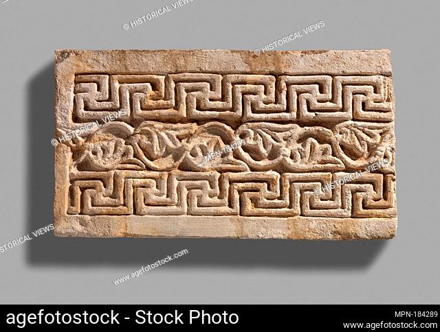 Wall decoration from Ctesiphon. Period: Sasanian; Date: ca. 6th century A.D; Geography: Mesopotamia, Ctesiphon; Culture: Sasanian; Medium: Stucco; Dimensions: 8