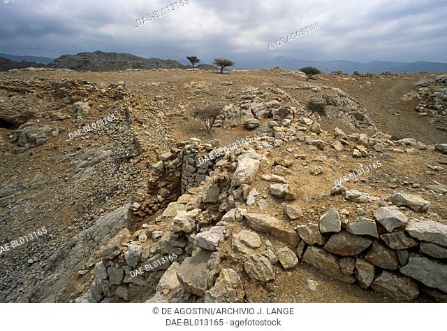 Ruins of Queen of Sheba's Palace in Shimal, Ras al-Khaymah, United Arab Emirates. Islamic civilisation, 10th-13th century