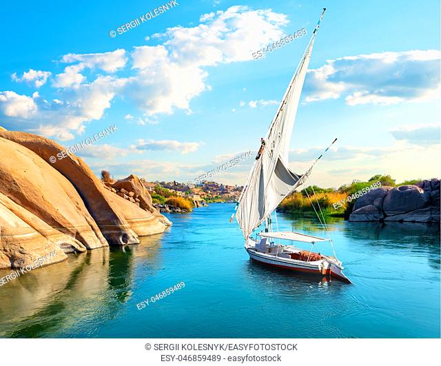 River Nile in Egypt. Aswan Africa