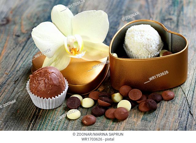 White Orchid and handmade chocolates
